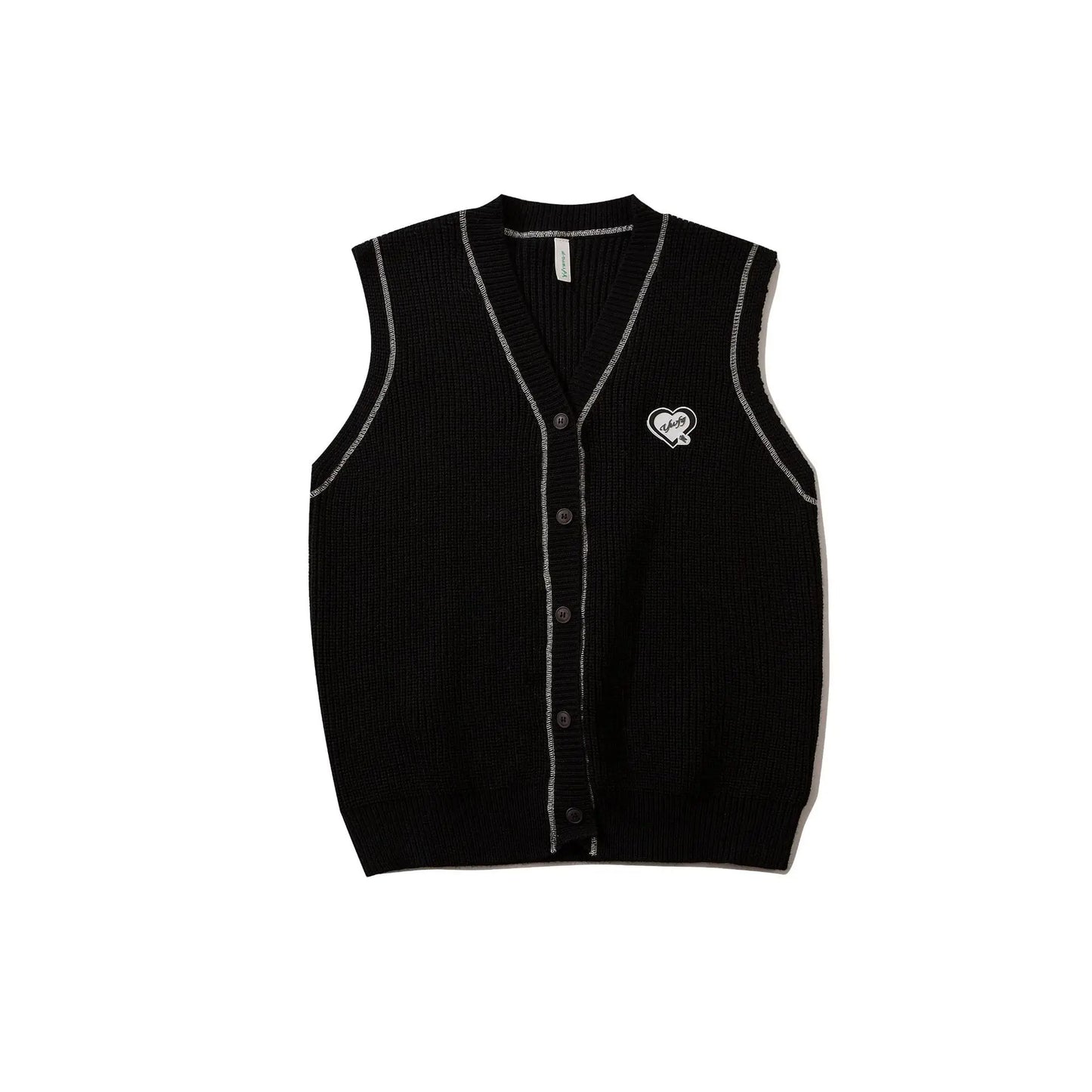 saferido Korean Knitted Cardigan Men Causal V-neck Solid Student Sweaters Vest Harajuku Loosed Couple Sleeveless Vests Spring Autumn