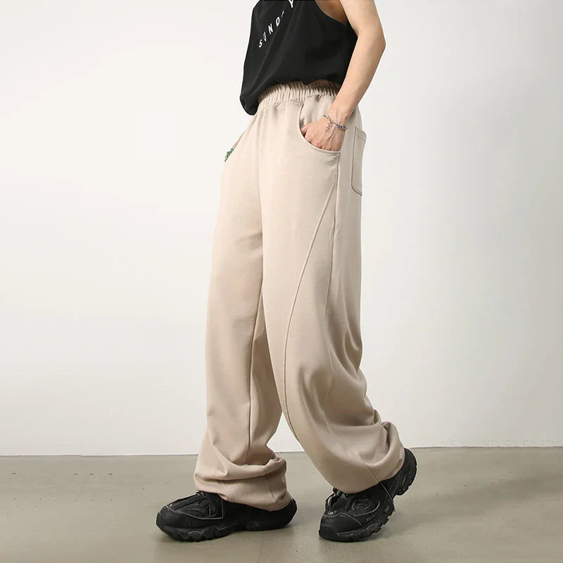 saferido Baggy Sweatpants Men Wide Leg Casual Pants Men Oversize Gray Khaki Trousers Male Loose Korean Streetwear Old Money