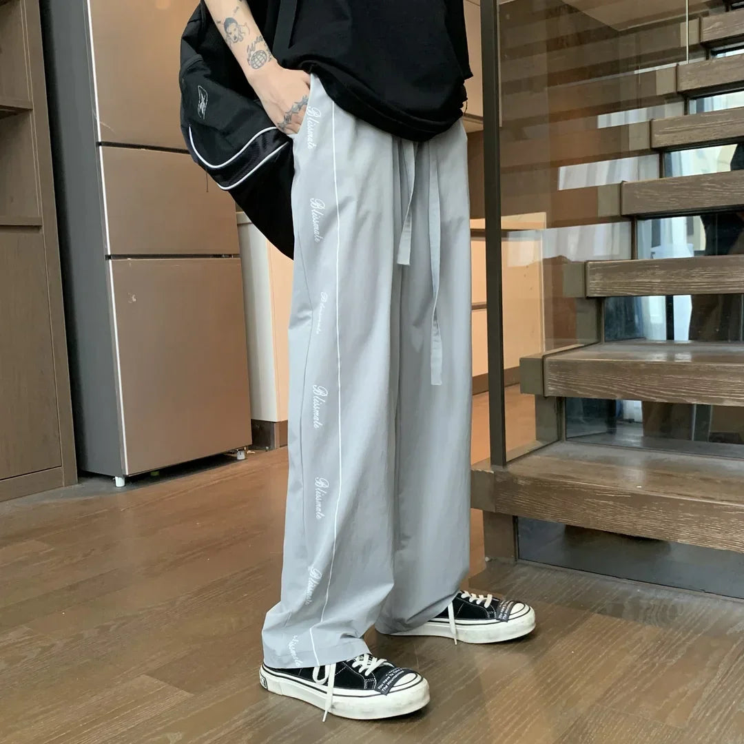 saferido Long Loose Male Trousers Cooling Baggy Men's Casual Pants Cool Ice Silk Fashion 2024 Low Price Stylish Sale Harajuku Cheap Y2k
