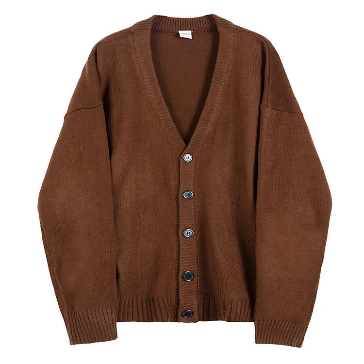 Cardigan Men Solid All-match Cozy Leisure V-neck Gentle Autumn Trendy Simple Classic Streetwear Daily Korean Style Knitwear Chic