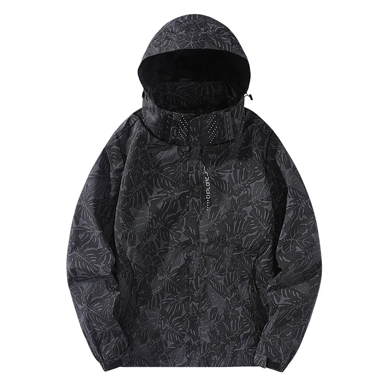 New Spring Mens Lightweight Waterproof Rain Jacket Raincoat for Hiking Travel with Removable Hood Windbreaker Jacket Top