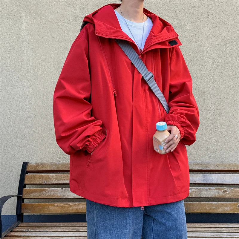 saferido Original Clothing Men's Korean Style Clothes for Men Loose Fitting Hoodie Men's Coats Models 2024 Popular Outerwear Jackets