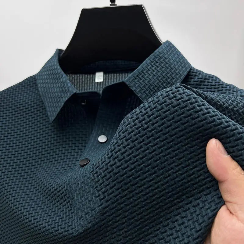 Men's High-End Mesh Ice Silk Short-Sleeved T-Shirt Shirt Short-Sleeved