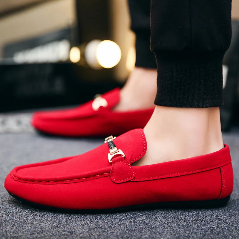 saferido Slip-on Loafers for Men Soft Driving Moccasins High Quality Flats Male Walking Shoes Suede Casual Loafers Summer Men's Shoe