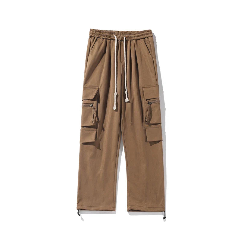 saferido Spring New Cargo Pants Men's Loose Straight Oversize Clothing Men's Baggy Sweatpants Multi-Pockets Jogger Trousers 5XL