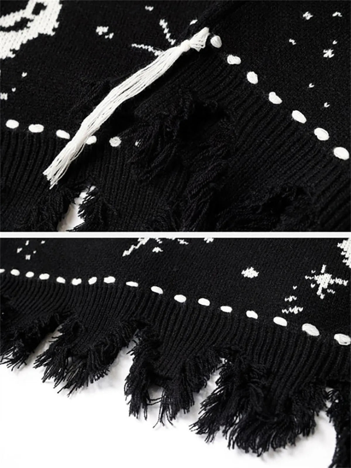 Harajuku Vest Sweater for men Ropa Streetwear BF Tassel Jumper Fashion Casual Knitting Tanks Print Korean Waistcoat vest