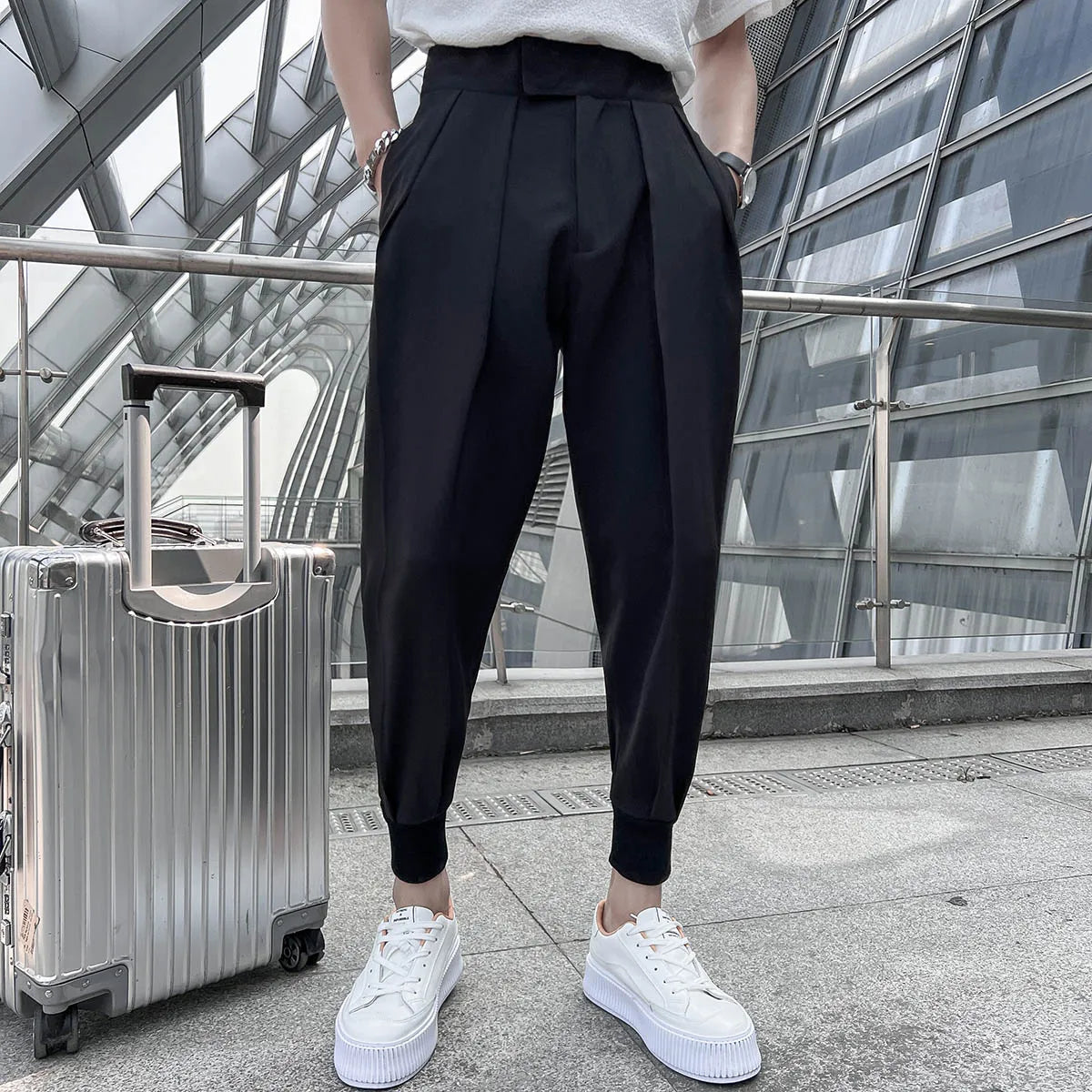 saferido Trouser Men Solid Color Pants High Quality Men Dress Pant British Style Pant Men Formal Wear Men Casual Pants 29-36