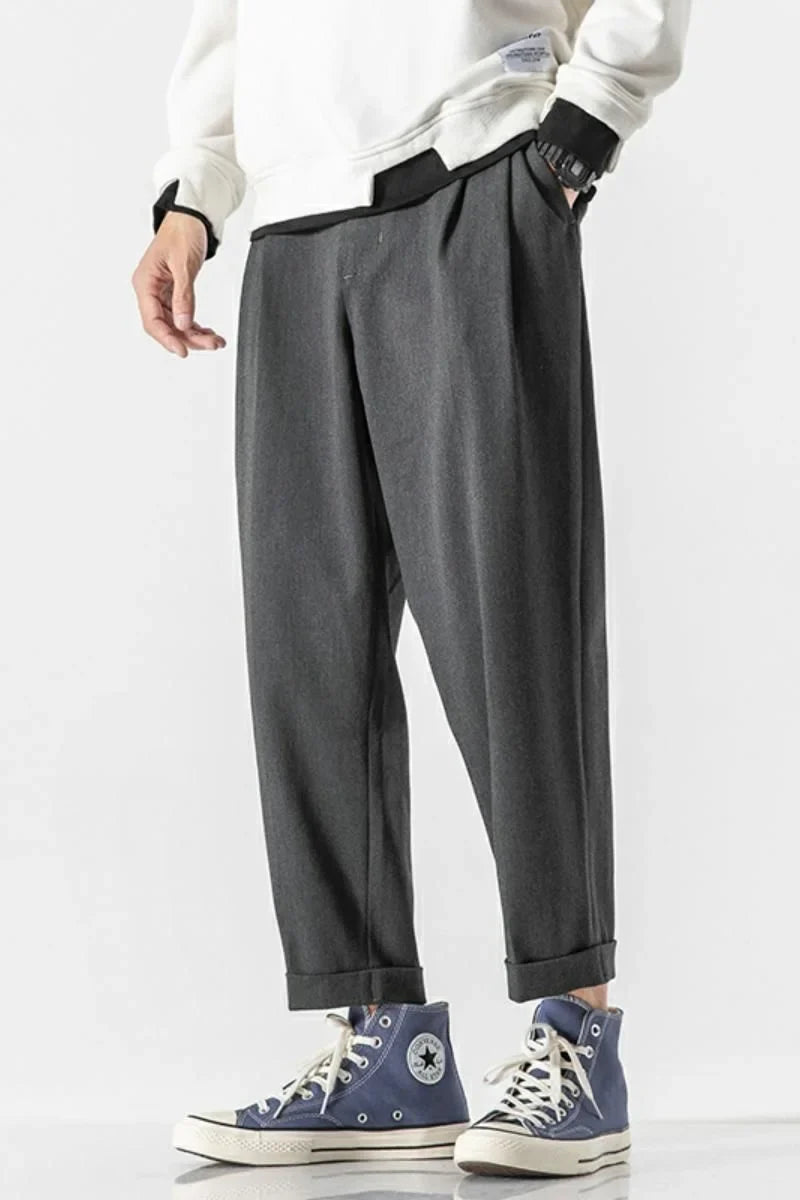 saferido Loose Trend Casual Pants Men's Loose Wide Leg Baggy Pants Fashion Spring And Summer Solid Color All-match Sports Overalls