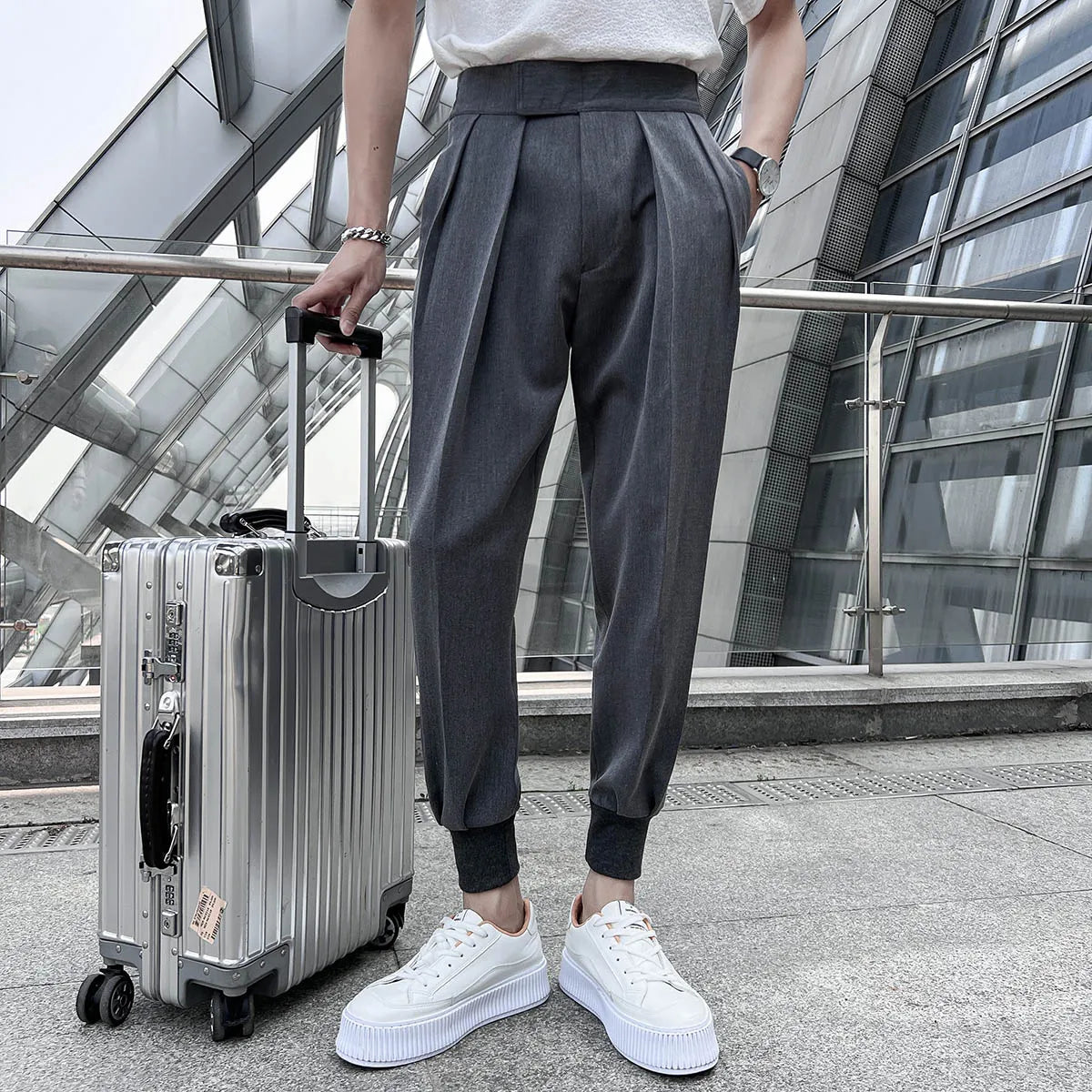 saferido Trouser Men Solid Color Pants High Quality Men Dress Pant British Style Pant Men Formal Wear Men Casual Pants 29-36
