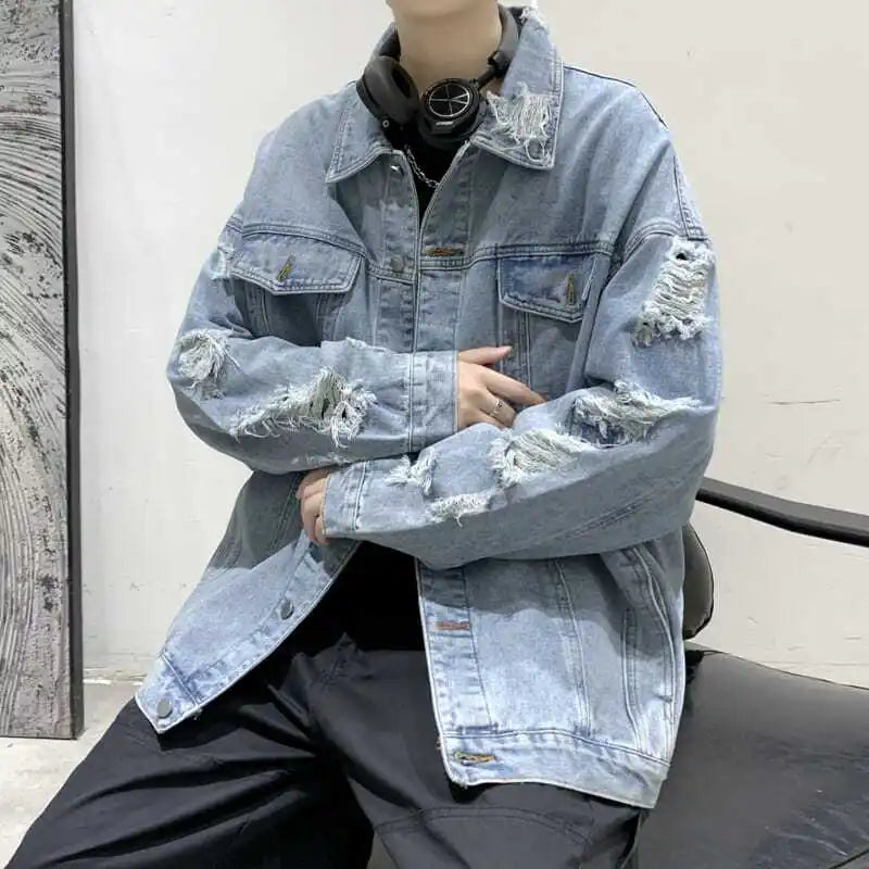 saferido Spring Jackets Men's Spring and Autumn Men's Clothing Coat Harajuku Streetwear Trendyol Fashion Coats cowboy Coat