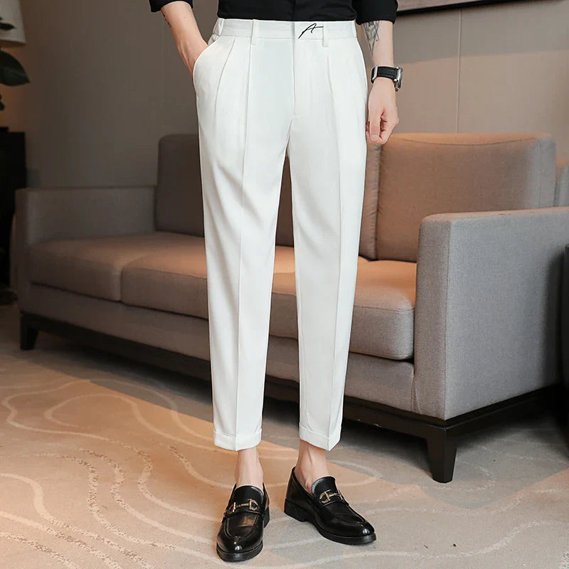 saferido New Autumn Fashion Oversized Pants Men Long Wide Leg Trousers Solid Straight Loose Style Casual Men Suit Pant Black White 29-36