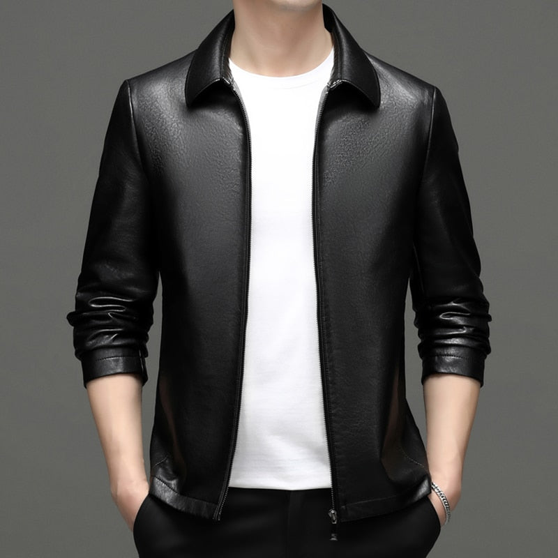 New Wintersweet Men's Genuine Leather Clothes Spring and Autumn High-Grade Motorcycle Leisure Sheepskin Jacket Men