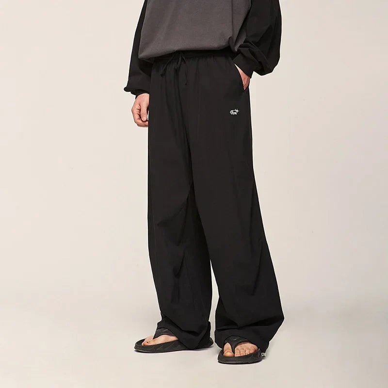saferido Parachute Wide Leg Pants Men Baggy Trousers Male Joggers Sweatpants Oversized Loose Casual Sports Streetwear Hip Hop