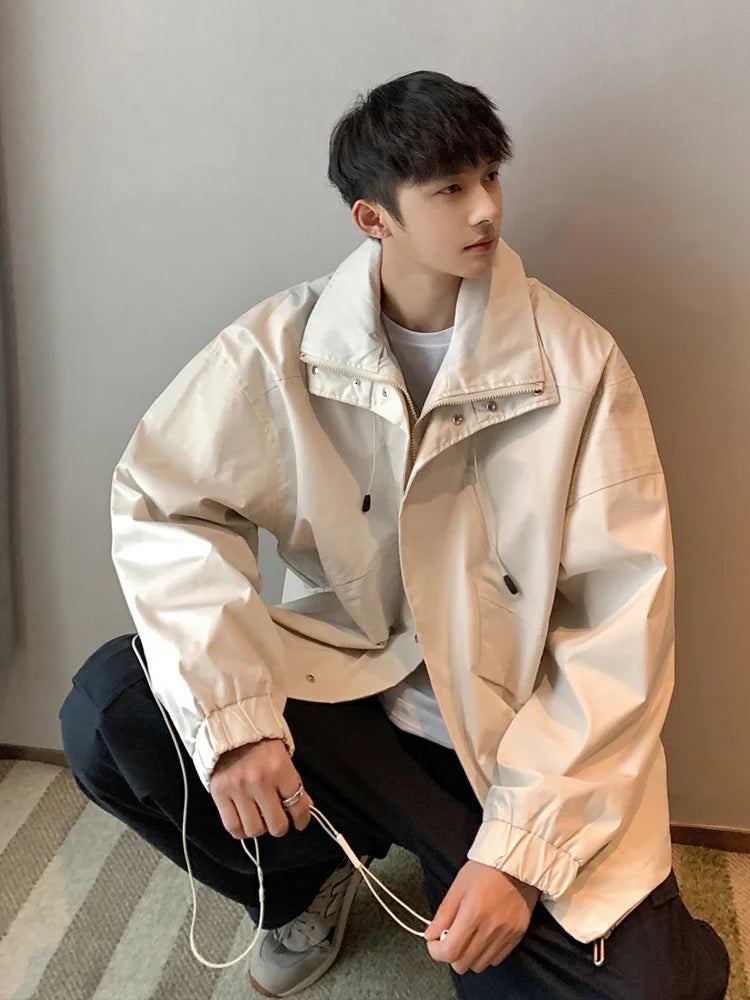 saferido Vintage American style trench coat Men's dark department Men's senior sense fake two-piece jacket outdoor mountaineering coat