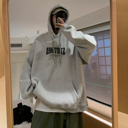 Autumn Letter Men's Hoodies Loose Fashion Brand Hooded Sweatshirts New Harajuku Couple Clothing Male Pullovers
