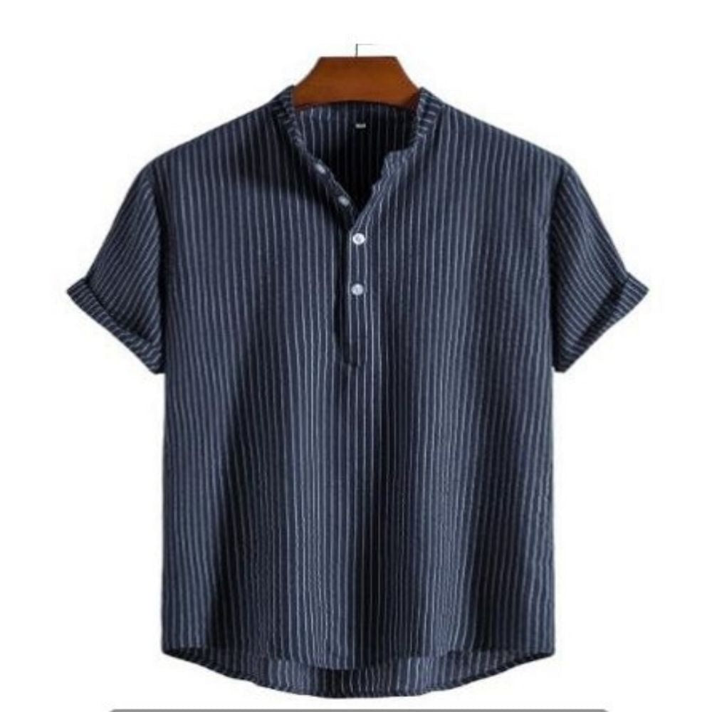 Summer Striped Shirts Men's Hawaiian Shirts Striped Graphic Clothing Short Sleeve Tops Streetwear Oversized For Men Henleys