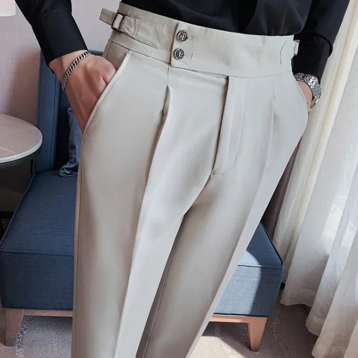 saferido British Style Autumn New Solid Business Casual Suit Pants Men Formal Pants High Quality Slim Fit Office Trousers Pantalon 29-36