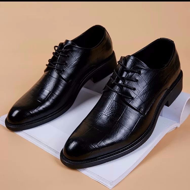 saferido New Black Men Suit Shoes Party Men's Dress Shoes Italian Leather Formal Shoes Men Office