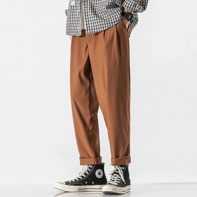 saferido Loose Trend Casual Pants Men's Loose Wide Leg Baggy Pants Fashion Spring And Summer Solid Color All-match Sports Overalls