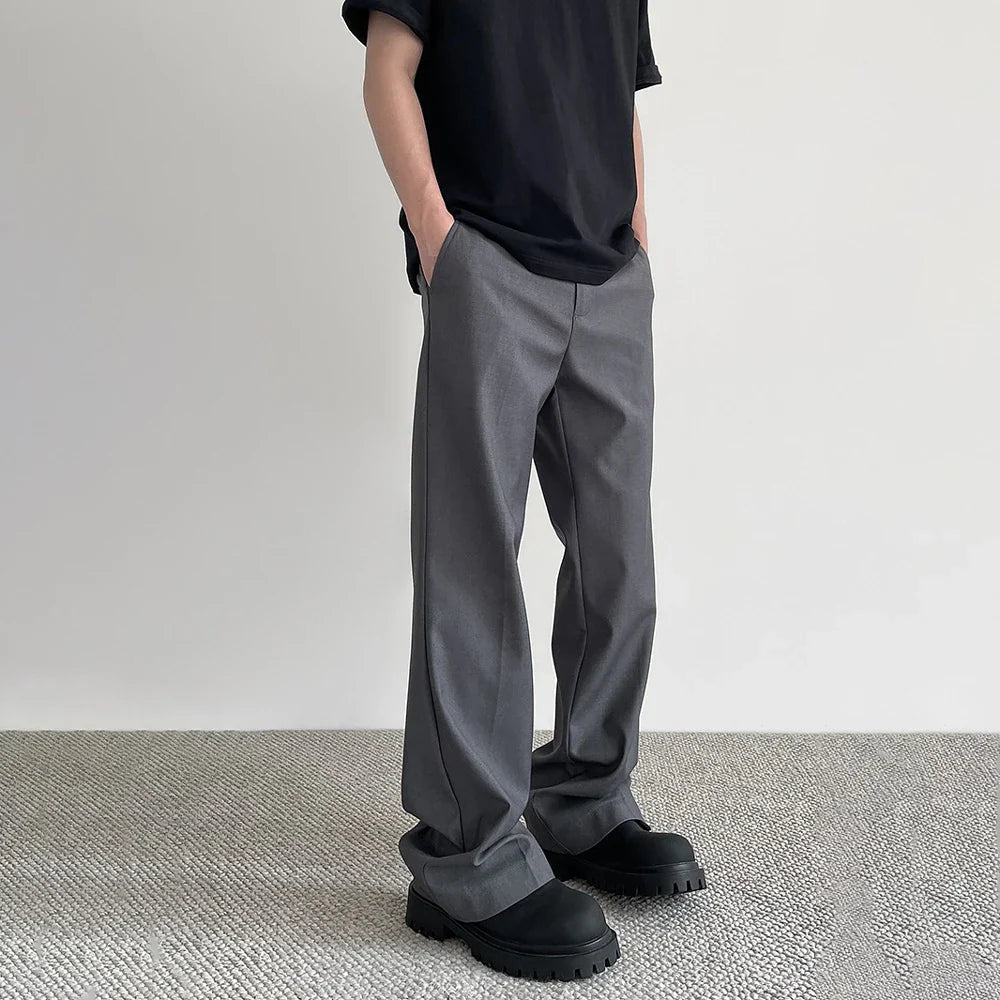 saferido Mens Pants Suit Casual Korean Fashion 2024 New Original Streetwear Skinny Straight-leg Formal Clothes Thin Black Trousers Summer