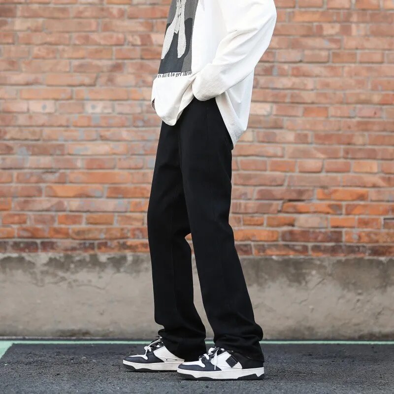 Brown Baggy Jeans Men Fashion Retro Casual Wide-leg Jeans Men Streetwear Loose Hip Hop Straight Denim Pants Mens Trousers