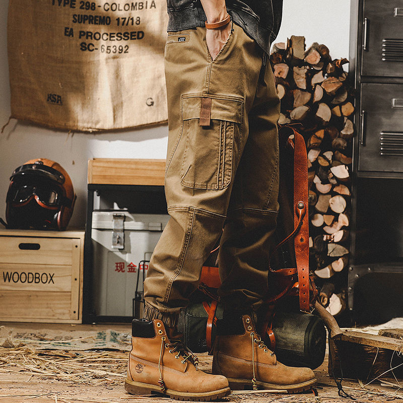 Cargo Pants Men Black Cargo Trousers Male Vintage Japanese Streetwear Hip Hop Pockets Casual Safari Style Loose