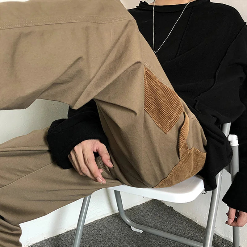 saferido Men's Overalls Vintage Baggy Straight Pants Spring Summer Casual Sweatpants Fashion Oversized Trousers Male Bottoms Y2K Clothes