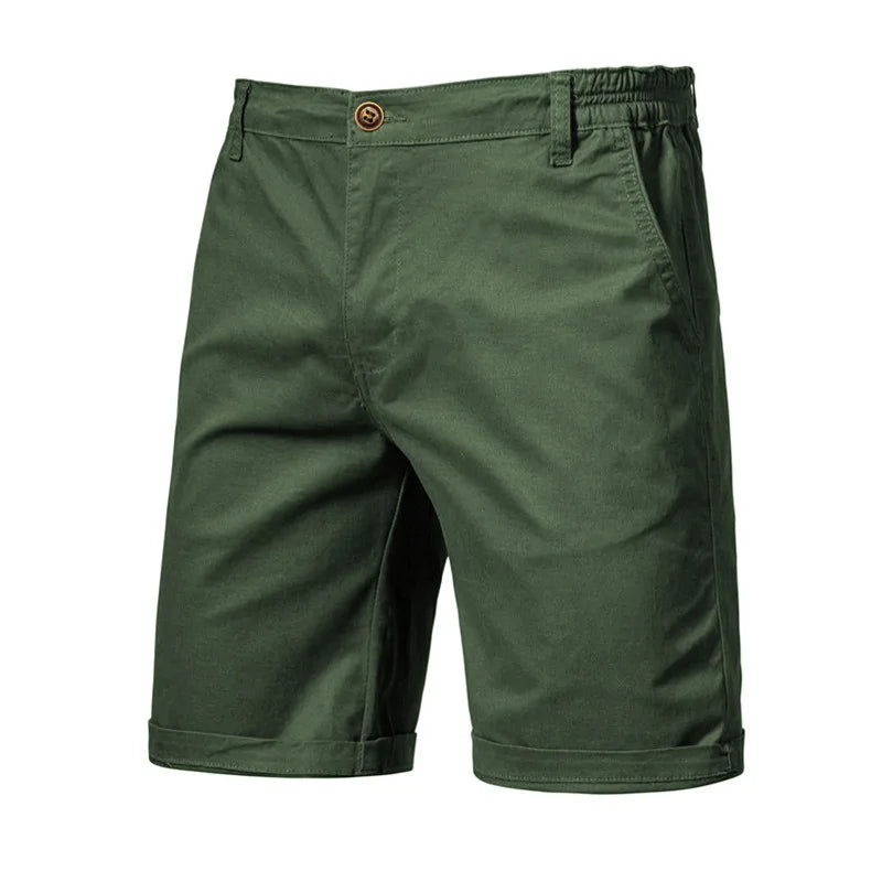 Men Shorts Summer Cotton Middle Waist Male Casual Business Men Shorts Printed Beach Stretch Chino Classic Fit Short Homme