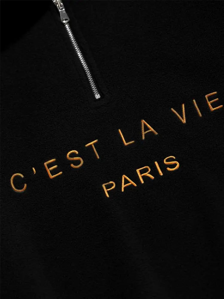 Hoodie for Men Fuzzy Polar Fleece Sweatshirt Letter Embroidered Turtleneck Streetwear Pullover Winter Unisex Zipper Sweats