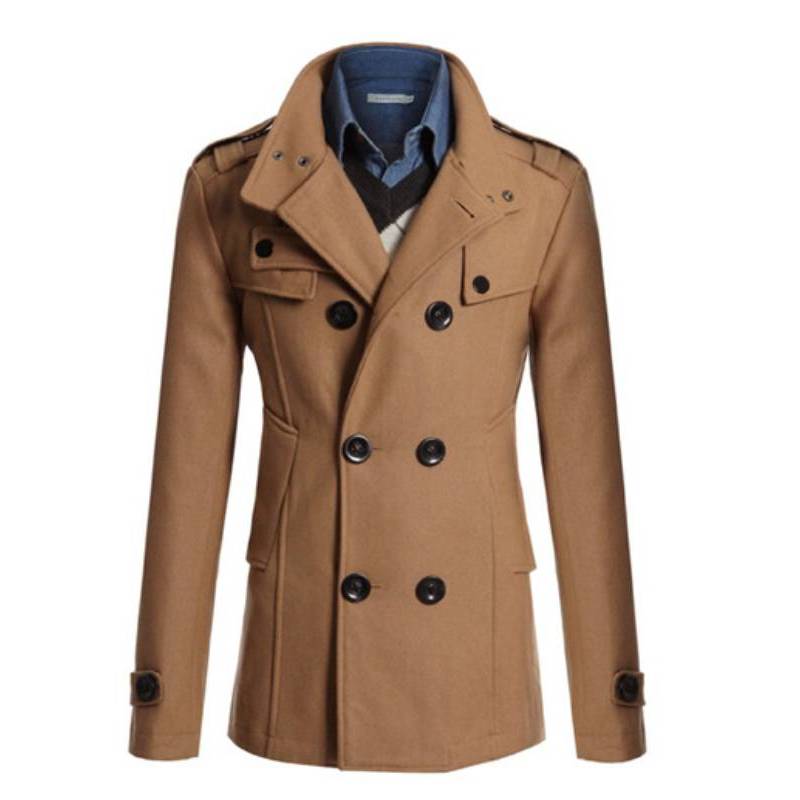 New Coat High Quality Men's Jackets Spring And Autumn Woolen Jacket For Men Overcoat for Male Double Breasted Coat Coat For Men