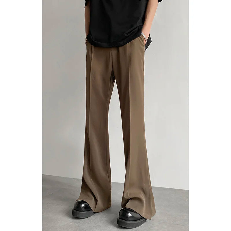Brown Black Suit Pants Men Slim Fit Fashion Social Mens Dress Pants Korean Casual Straight Pants Mens Office Formal Trousers
