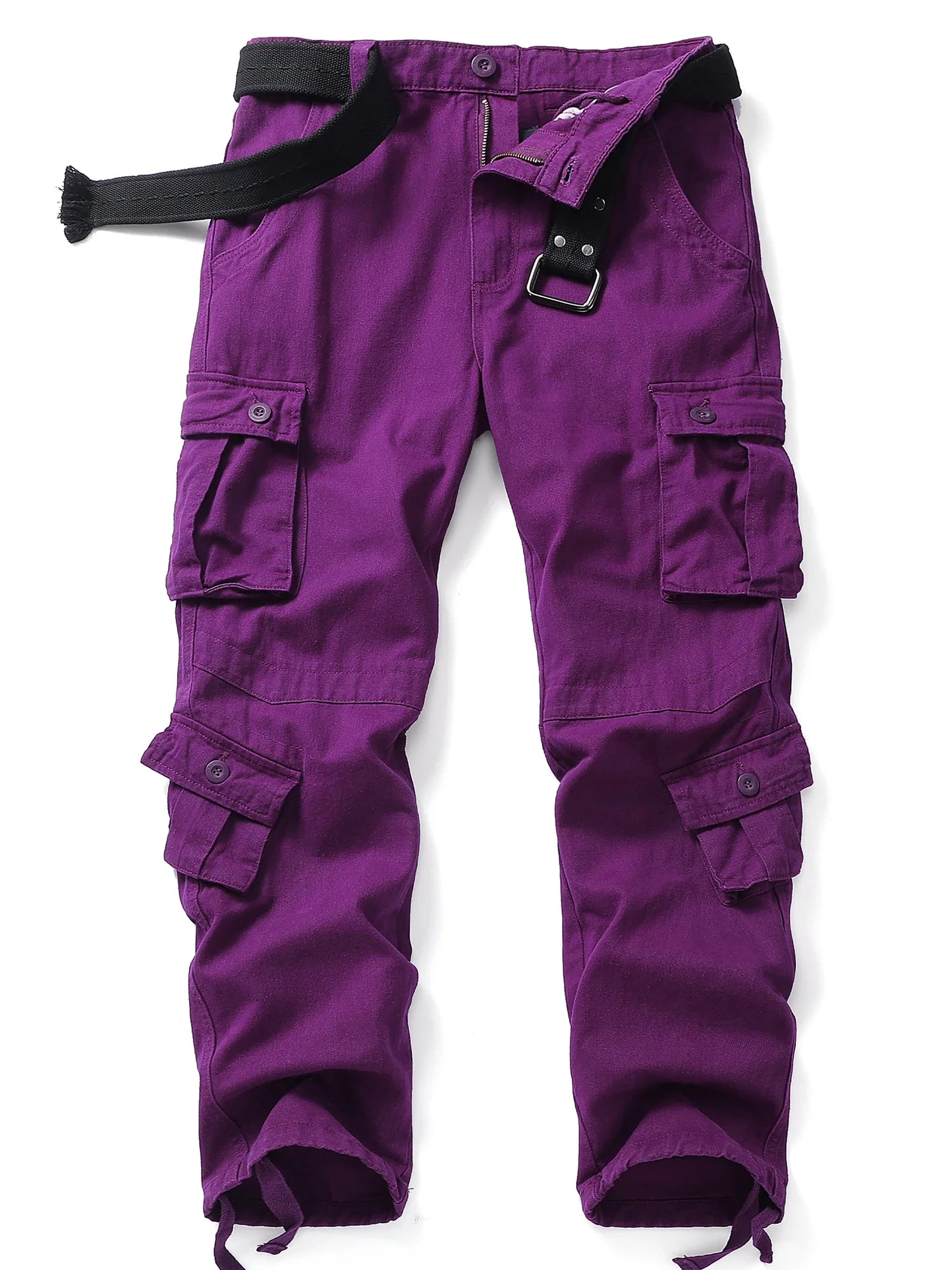 Men's Casual Cargo Pants Military Army Camo Pants Combat Work Pants with 8 Pockets(No Belt)