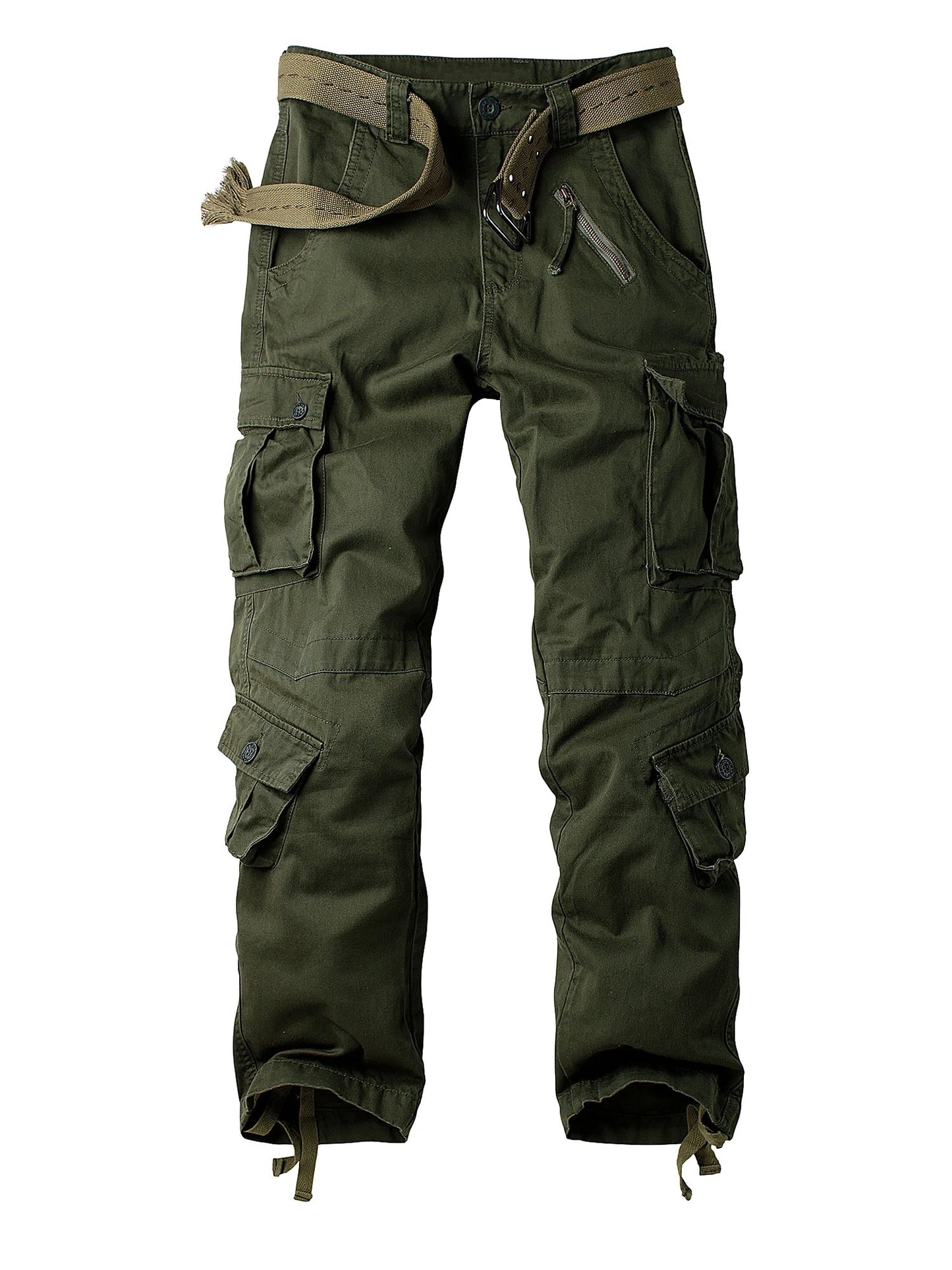 Men's Casual Cargo Pants Military Army Camo Pants Combat Work Pants with 8 Pockets(No Belt)