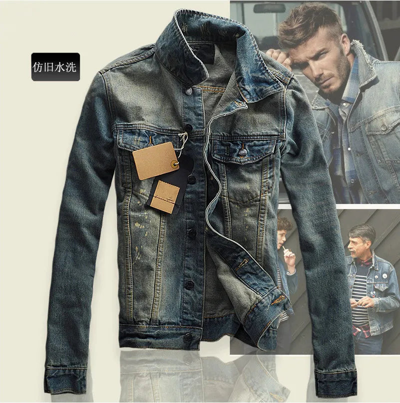 Autumn New Men Denim Jackets Classic Turn Coats S-3Xl Oversize Bf Hip-Pop Streetwear Single Breasted Male Outwear Jeans Vintage