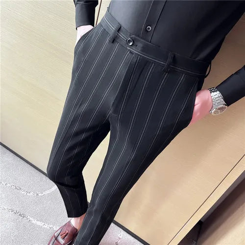 saferido Men Spring High Quality Business Suit Pants/Male Slim Fit Fashion Casual Formal Mens Dress Pants Men High Waist Solid Trousers