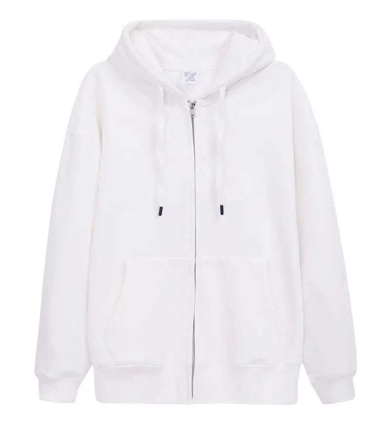 saferido 600GSM 95% Cotton Solid Retro Oversize Hoodie Unisex Winter Warm Zipper Up Open-Up Hoodies Vintage Classic Streetwear Loose Coat