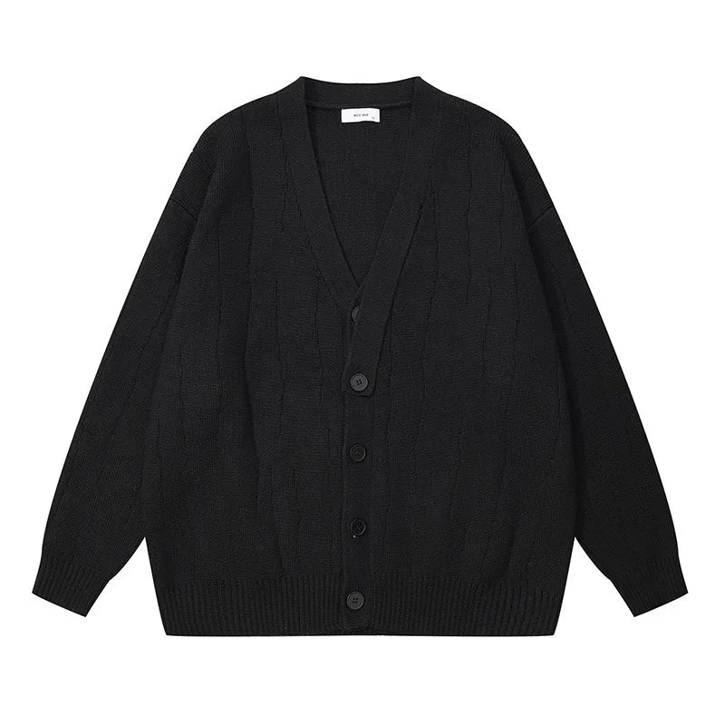 saferido Knit Cardigan Male Korean Style Sweater Coat Men Old Money Autumn Winter Loose Casual Men's Long Sleeve Streetwear