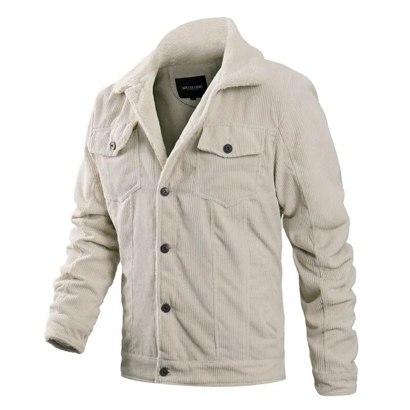 Fashion Winter New Men's Corduroy Plush Jacket Casual Jacket Trend Men's Clothing Men Outwear