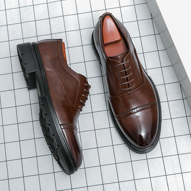 saferido Men Dress Shoes Formal Oxfords Classic Business Office Wedding Shoes Wear Elegant Casual Leather Men Shoes