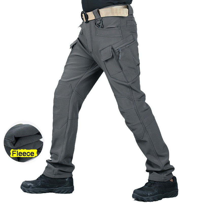 Men Summer Quick Dry Thin Outdoor Trekking Fishing Hiking Pants Waterproof Fleece Warm Military Tactical Cargo Skiing Trousers