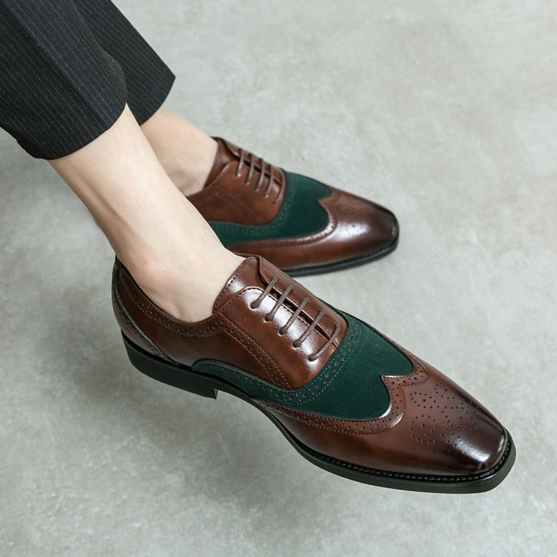 saferido Classic High Quality Pointed FASHION Oxford Shoes Lace Up Men's Shoes Pointed Style Luxury Moccasin Casual Luxury Leather Shoes