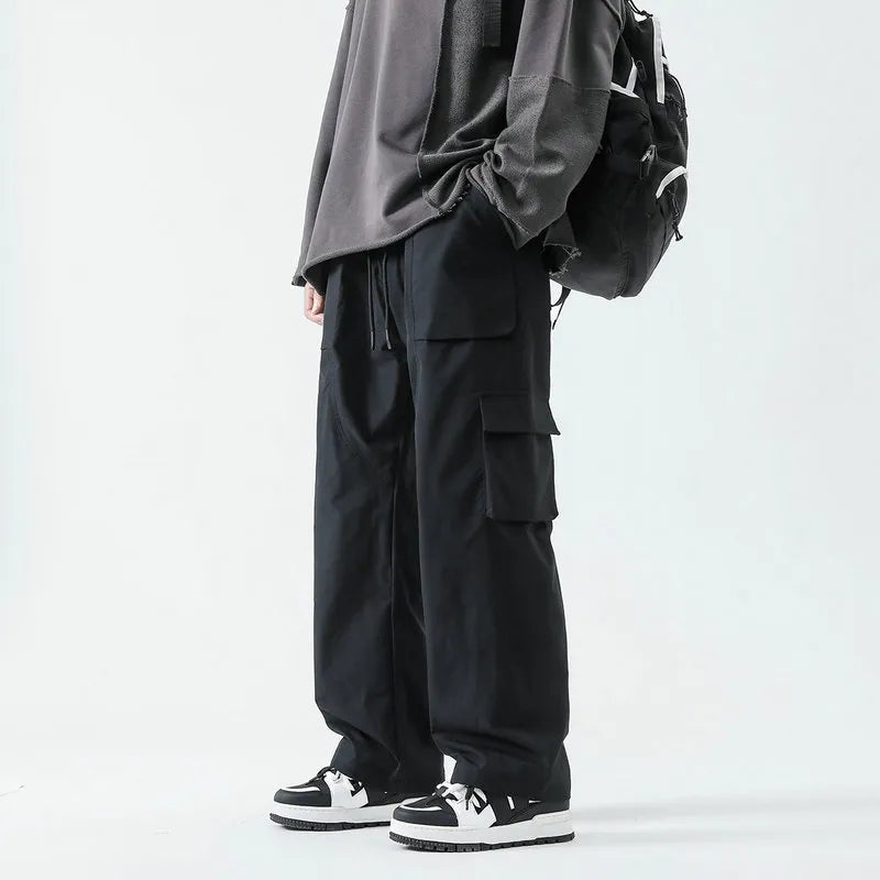 Men‘s Cargo Pants Multi Pocket Jogger Harlan Pants Men Elastic Waist Hip Hop Casual Trousers Large Size Sweatpants Black 5XL