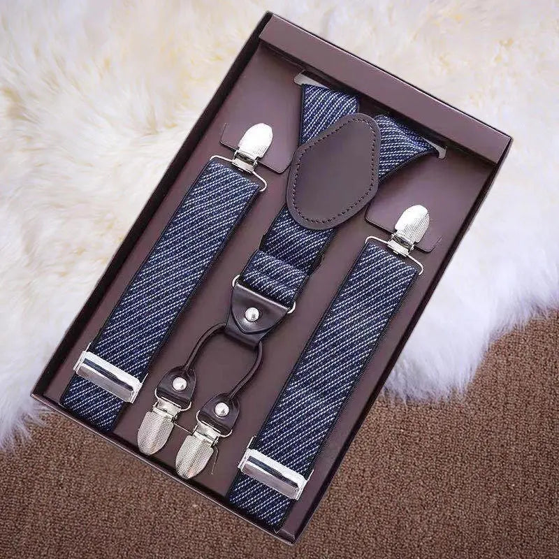 saferido Retro British Style Men's Stretch Pants Strap Clip Suit Pants Casual Suspenders Clip Fashion Exquisite Stretch Suspender Clip