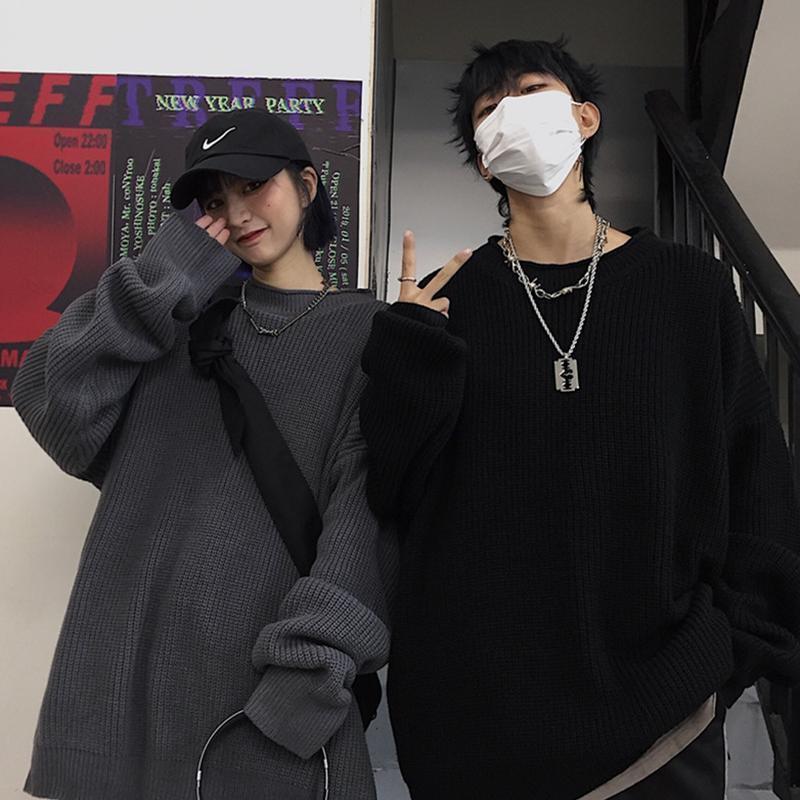 Autumn New Men's Lop-up Hollow Sweater Unisex Solid Color Wool Sweaters Winter Fashion Knitted Pullovers Male Brand Clothes