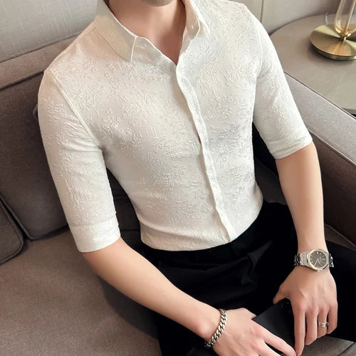 saferido Clothing Men's Summer High Quality Short Sleeve Shirts/Male British Business Shirt Camisa Plus size S-4XL