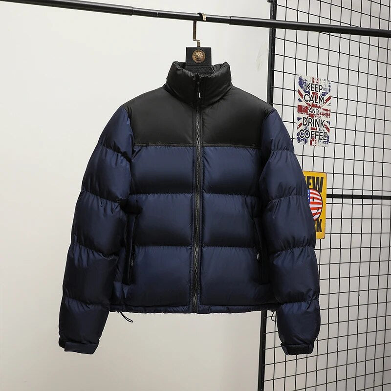 Men Winter Fashion Trendy Parkas Cotton-padded Coats Couple Thickened Short Padded Jacket Casual Stand Collar Warm Men Jacket