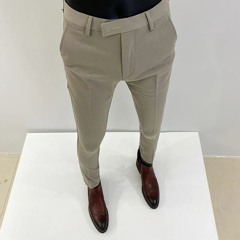 saferido Male Casual Business Dress Pants British Style Slim Fit Classic Formal Office Social Pants for Men Wedding Party Trousers