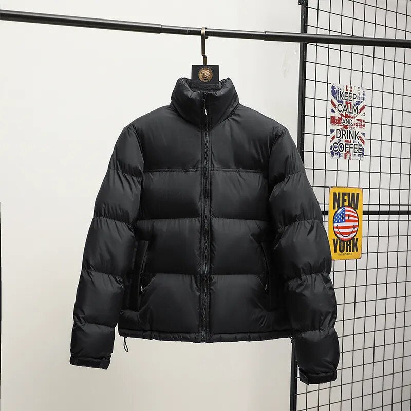 Men Winter Fashion Trendy Parkas Cotton-padded Coats Couple Thickened Short Padded Jacket Casual Stand Collar Warm Men Jacket