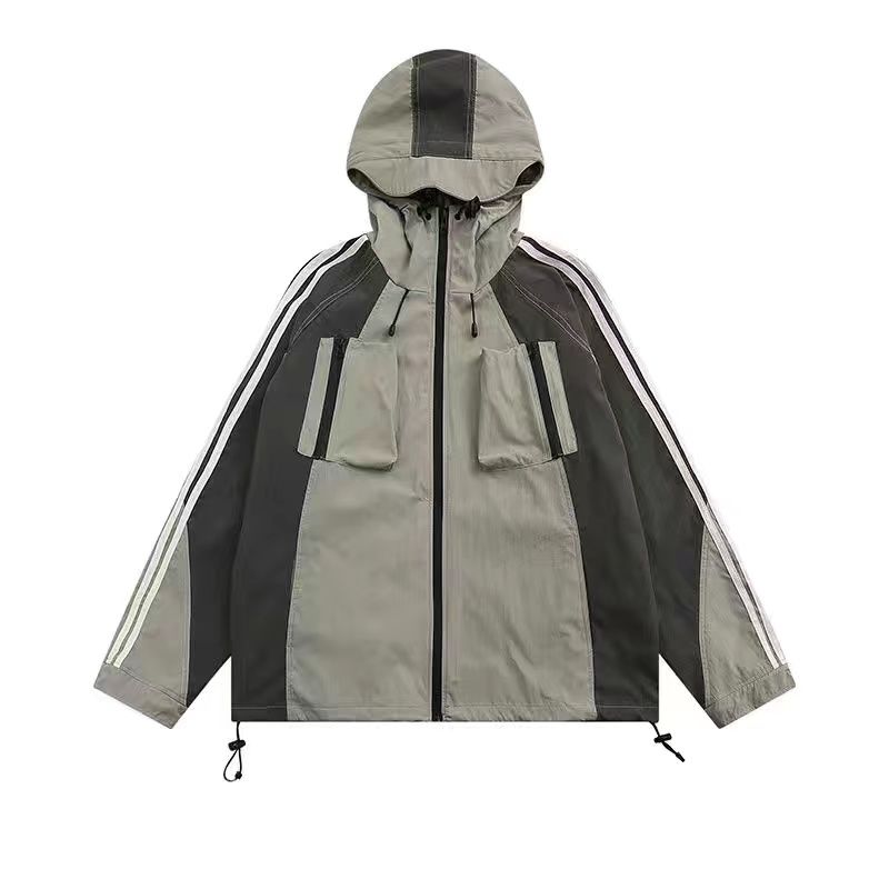 Streetwear Techwear Jacket Women Windbreakers Vintage Harajuku Oversize Track Jackets Outdoor Zipper Hooded Anorak Coat