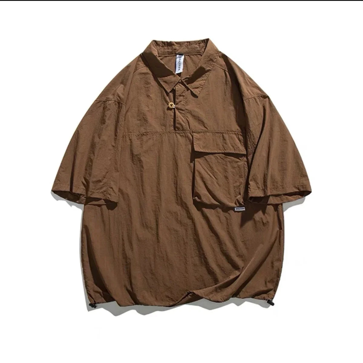 New Summer Japanese Mens Set Harajuku Mid Sleeved Trendy Shirt+ Wide-leg Cargo Pants 2-pcs Thin Casual College Male Suit